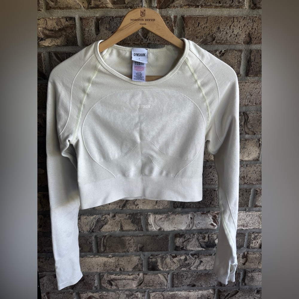 Gymshark Flex Sports Long Sleeve Crop Top Compression Gym Train Size Large